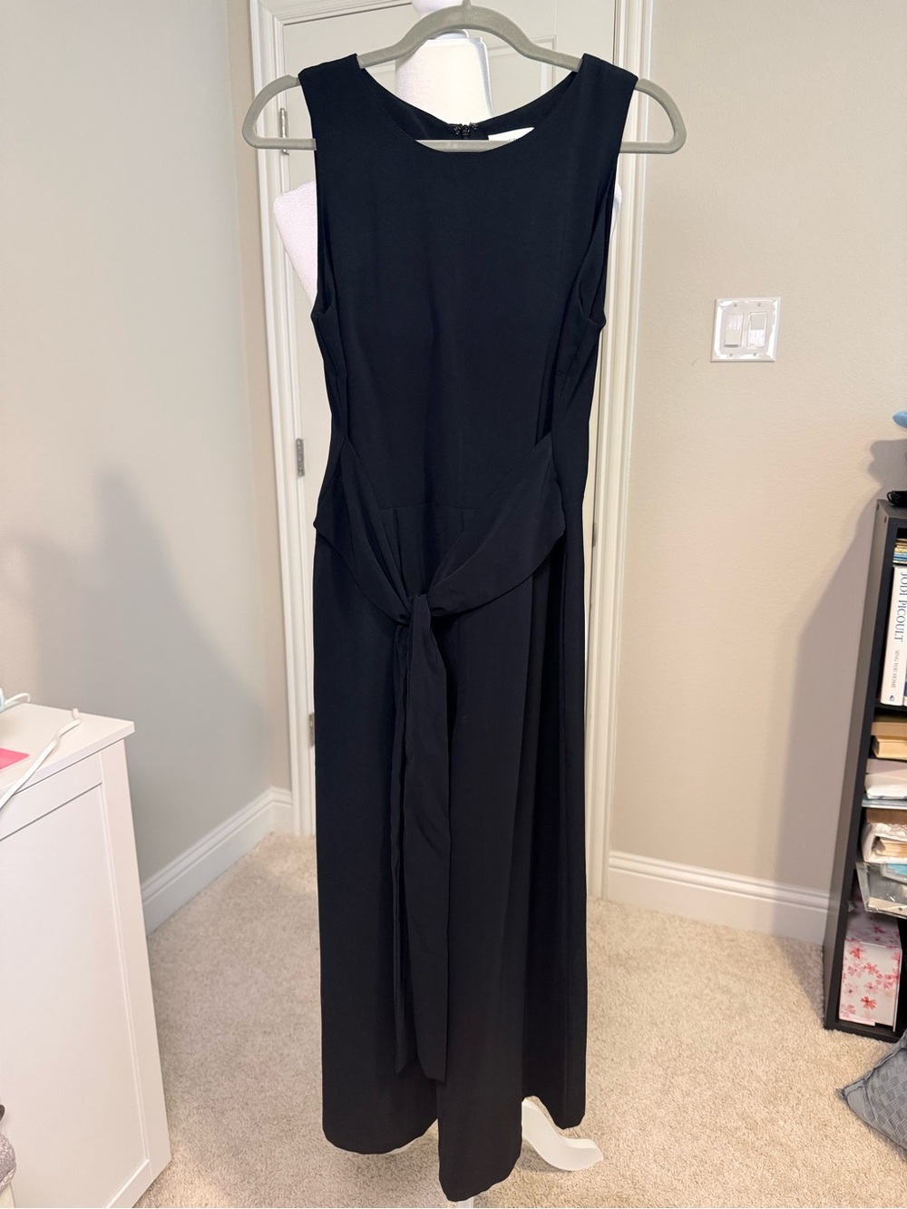 Every NWOT Classic Sleeveless Black Jumpsuit with Front Tie